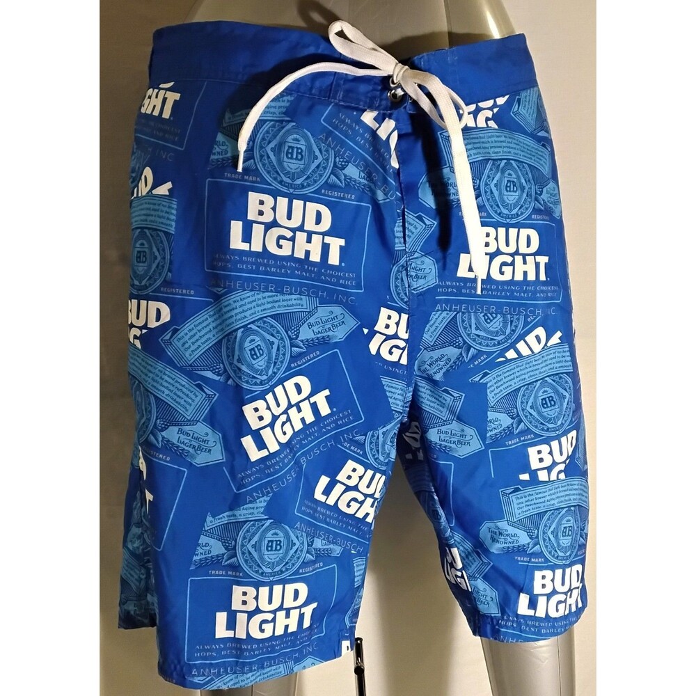Budweiser Blue & White Swim Trunks Men's Size XL